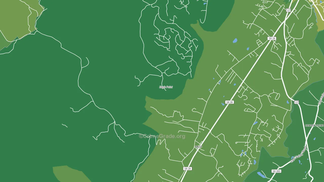 Daus, TN Map of Vehicle Theft Rates