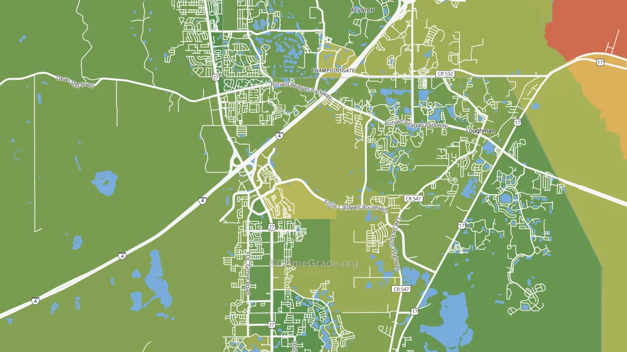 Davenport, FL Map of Vehicle Theft Rates