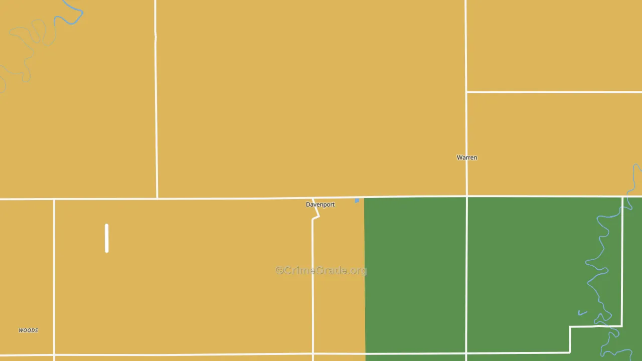 Davenport, ND Map of Vehicle Theft Rates