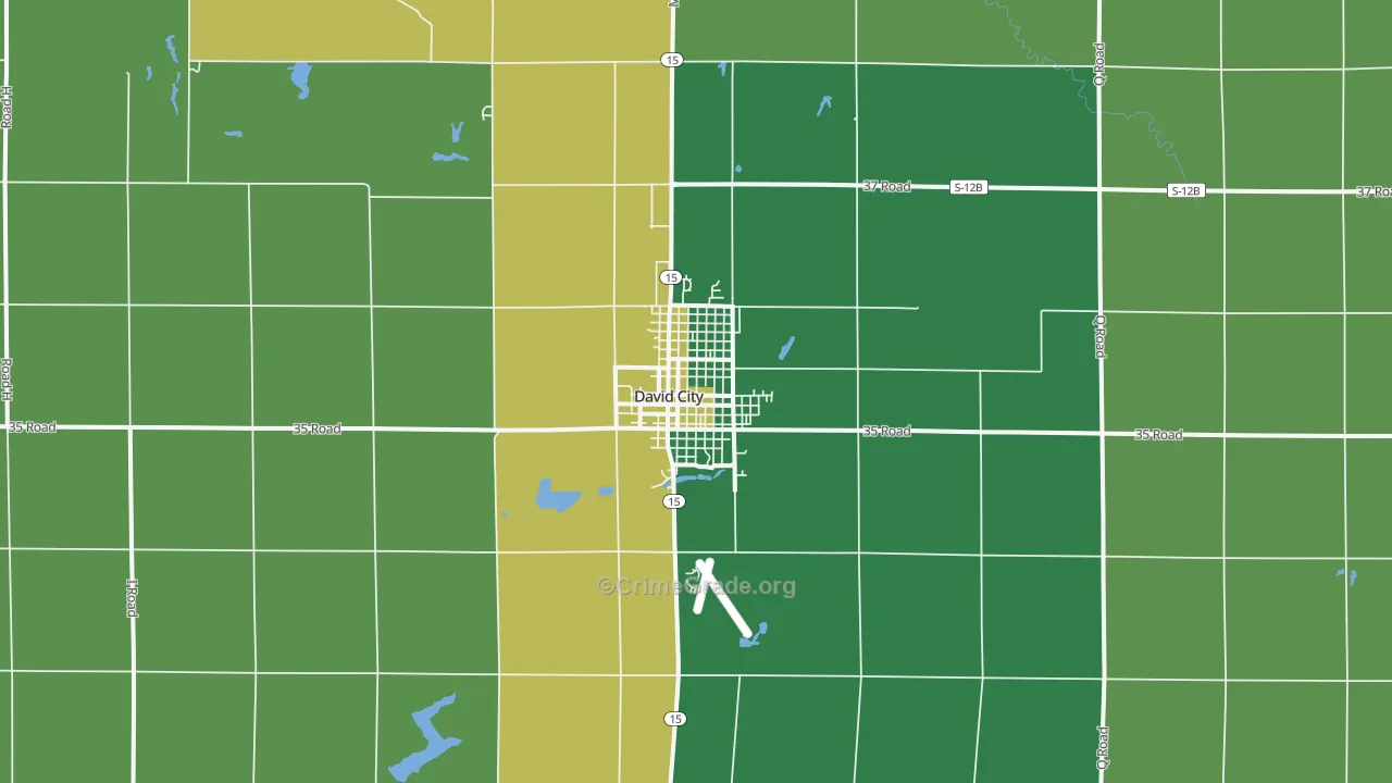 David City, NE Map of Vehicle Theft Rates