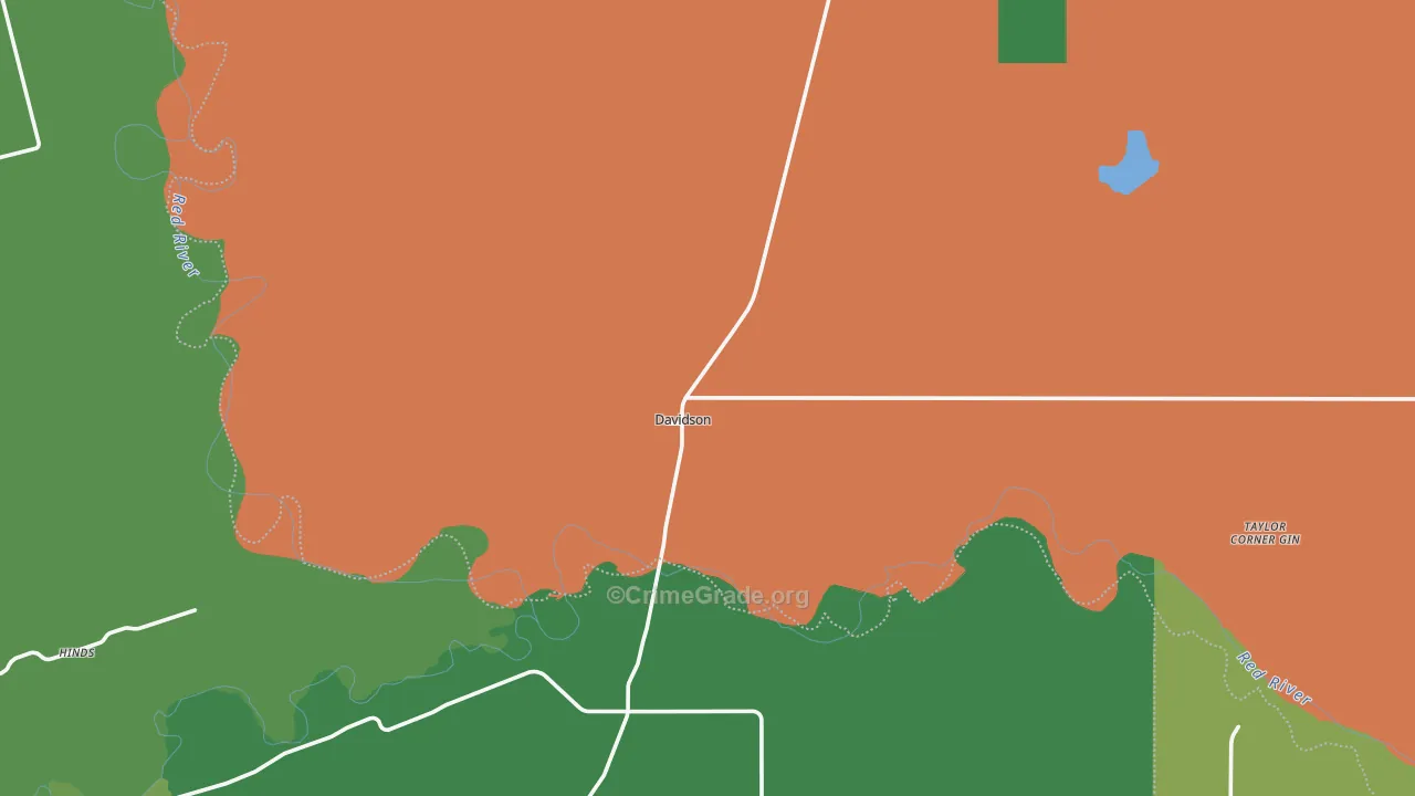Davidson, OK Map of Vehicle Theft Rates