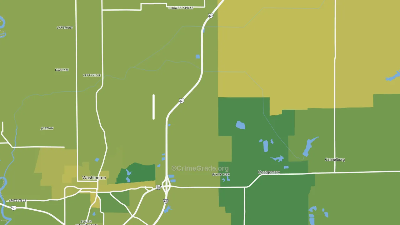 Daviess County, IN Map of Vehicle Theft Rates