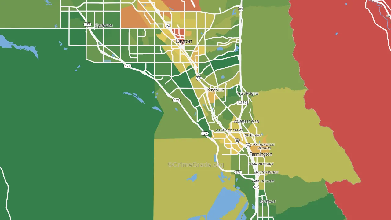 Davis County, UT Map of Vehicle Theft Rates