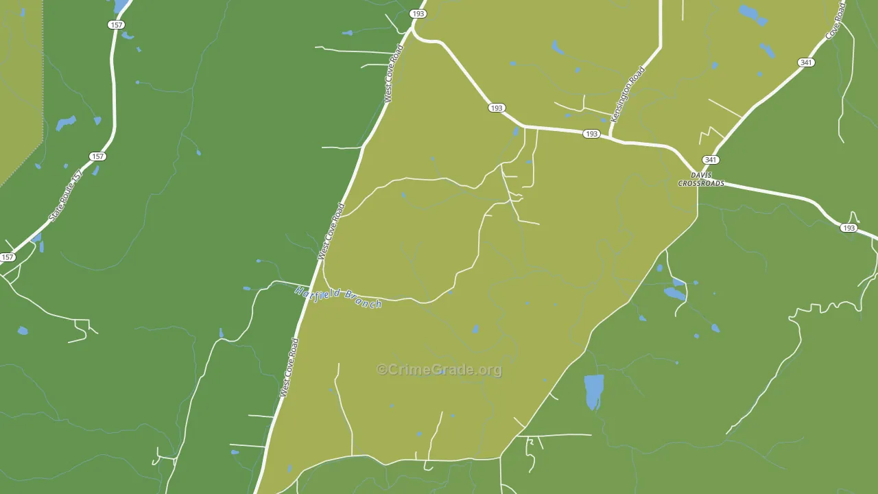 Davis Crossroads, GA Map of Vehicle Theft Rates