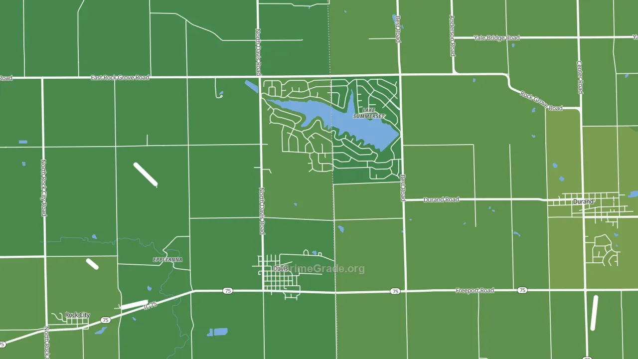 Davis, IL Map of Vehicle Theft Rates