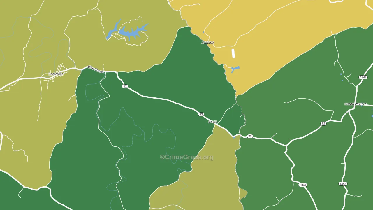 Davis, KY Map of Vehicle Theft Rates