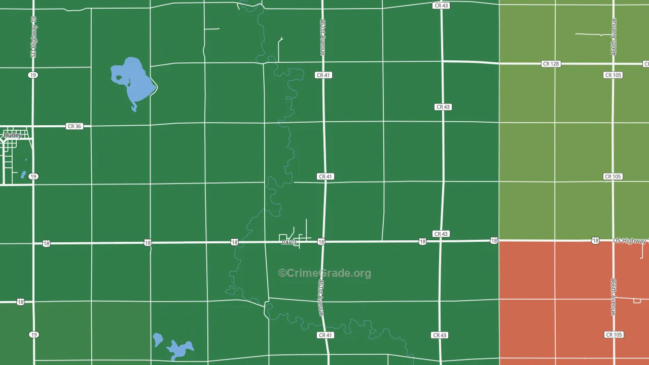 Davis, SD Map of Vehicle Theft Rates