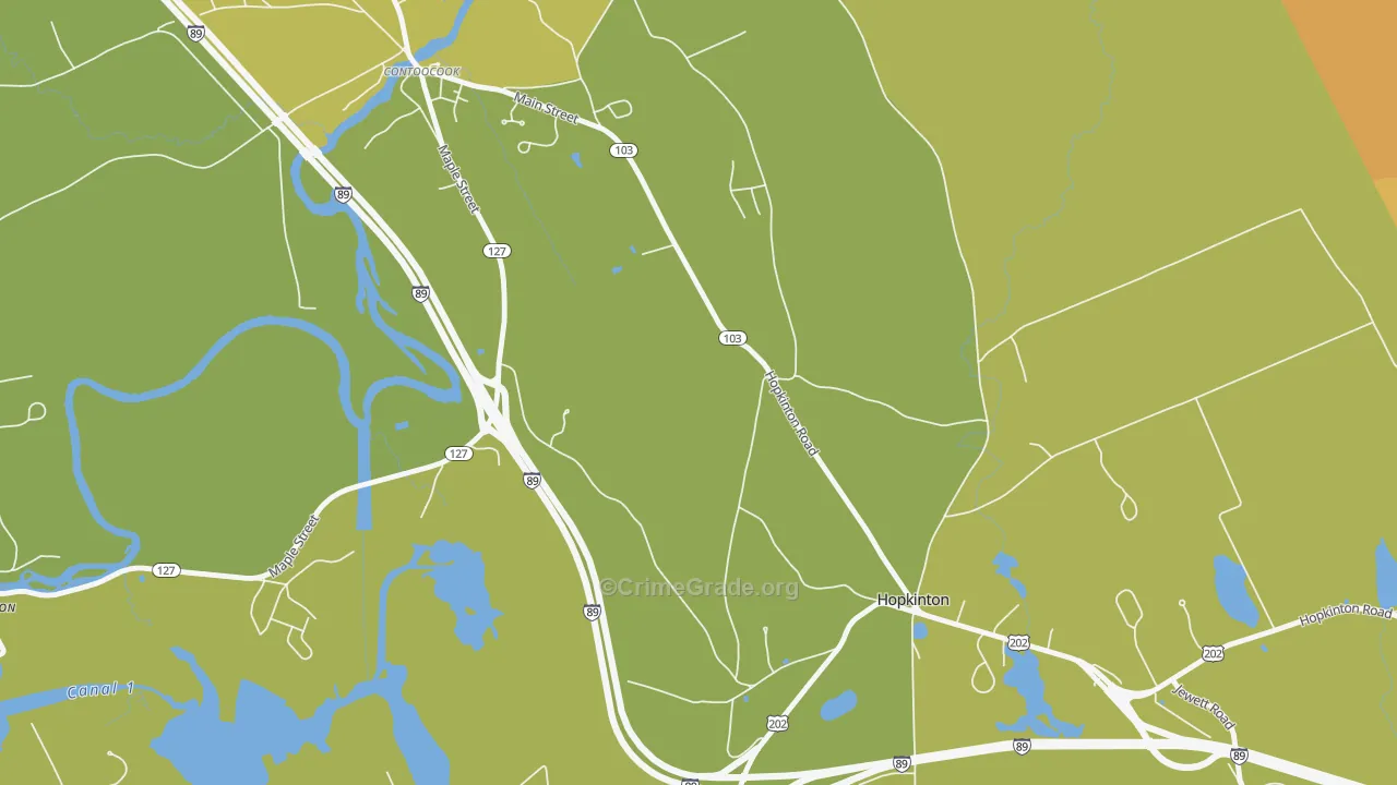 Davisville, NH Map of Vehicle Theft Rates