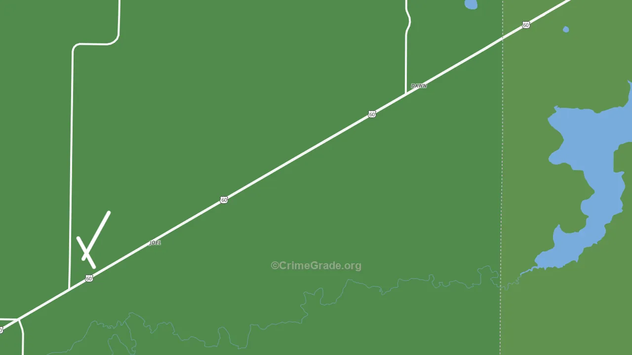 Dawn, TX Map of Vehicle Theft Rates