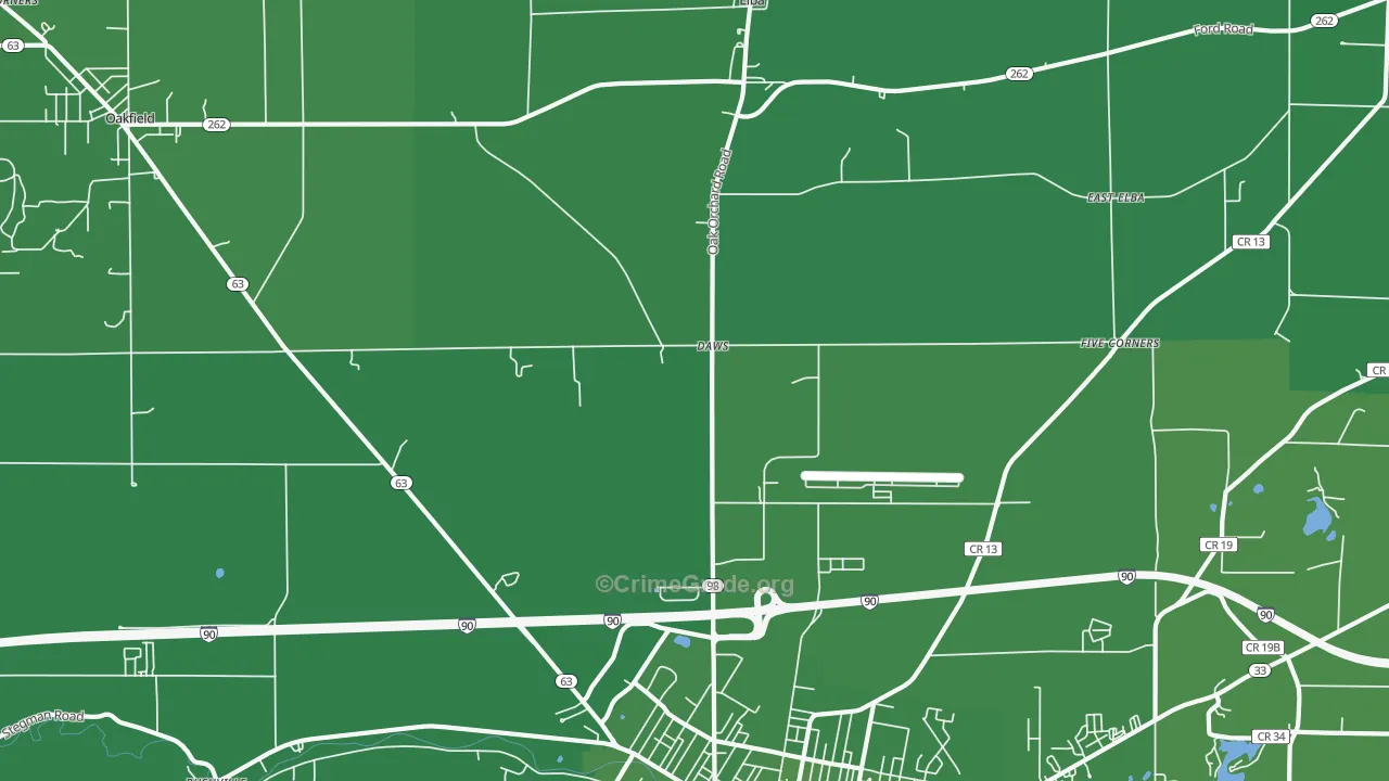 Daws, NY Map of Vehicle Theft Rates