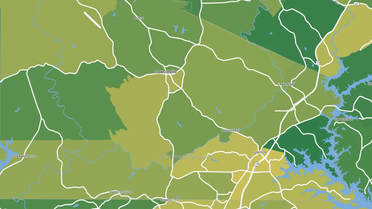 Dawson County, GA Map of Vehicle Theft Rates