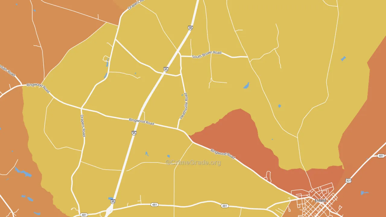 Dawson Crossroads, NC Map of Vehicle Theft Rates