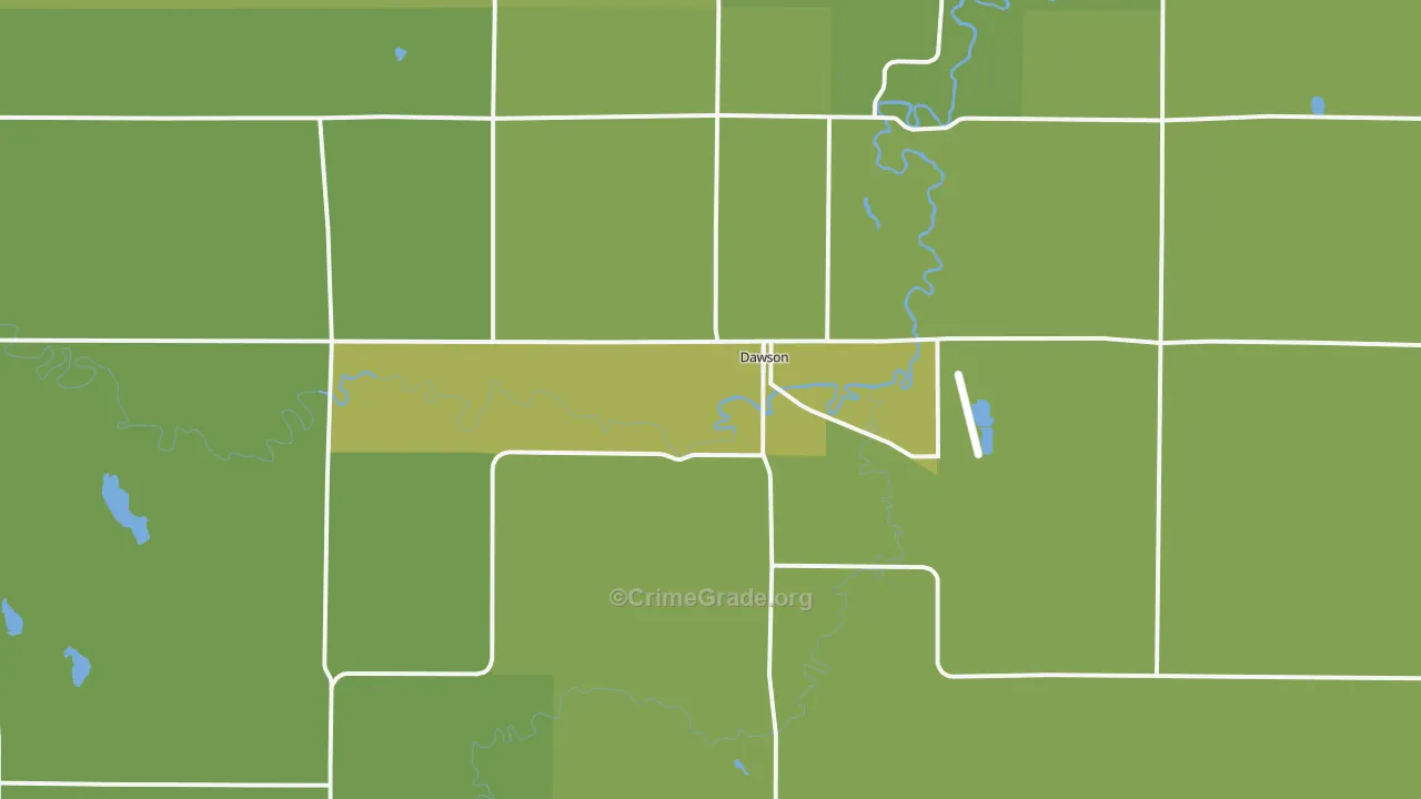 Dawson, MN Map of Vehicle Theft Rates