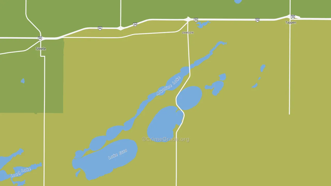 Dawson, ND Map of Vehicle Theft Rates