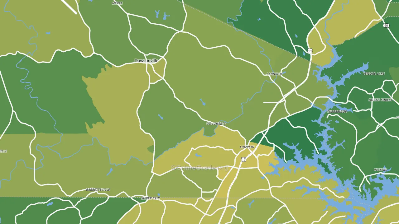 Dawsonville, GA Map of Vehicle Theft Rates