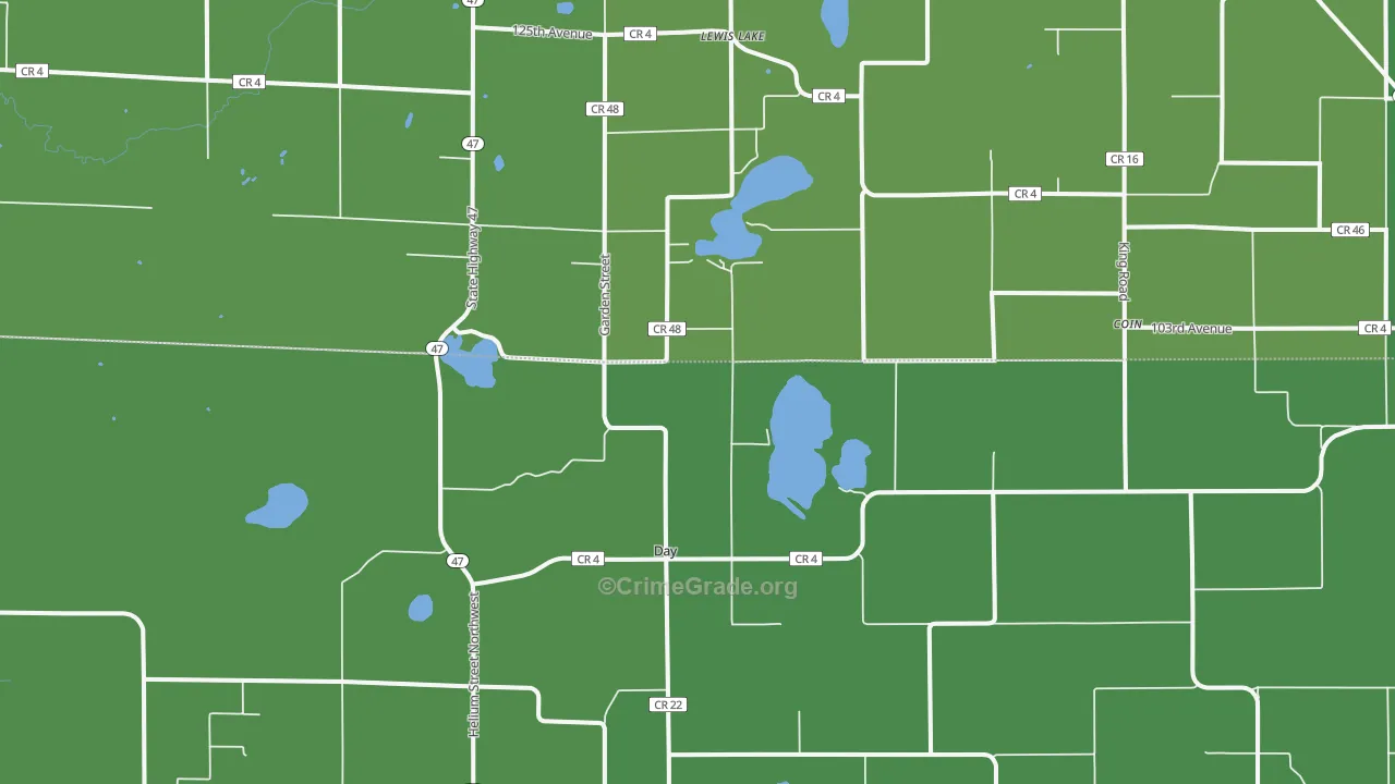 Day, MN Map of Vehicle Theft Rates
