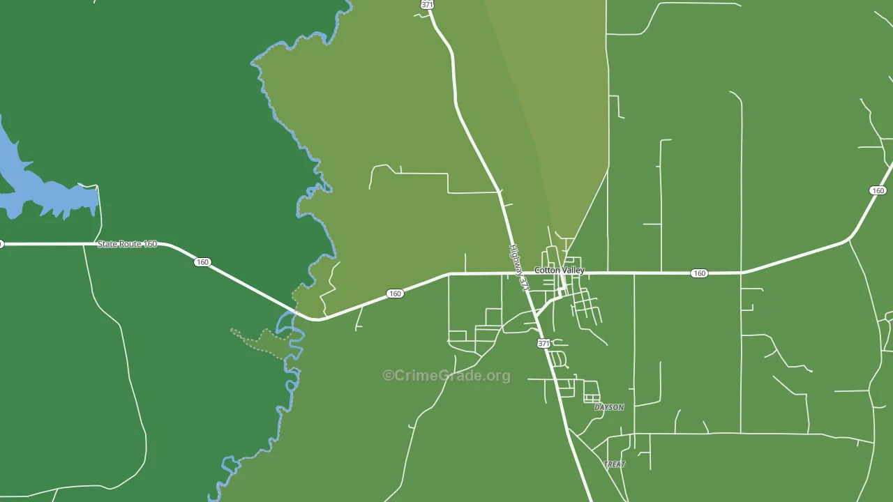 Dayson, LA Map of Vehicle Theft Rates