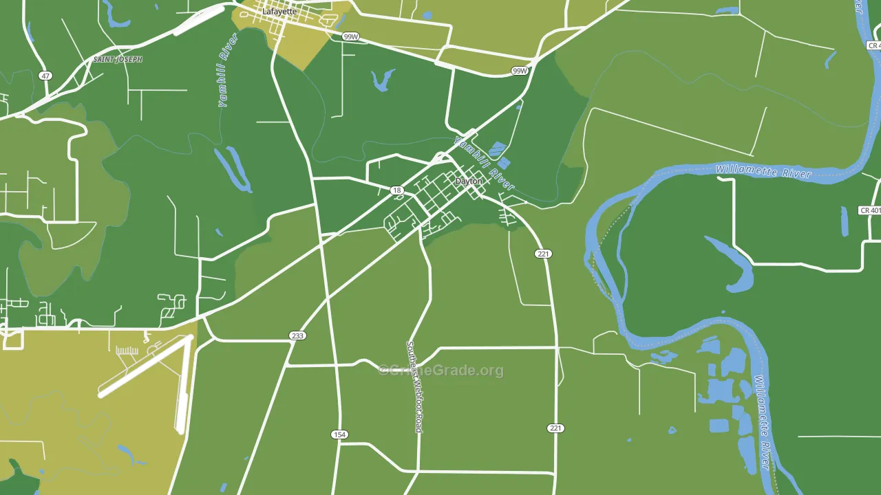 Dayton, OR Map of Vehicle Theft Rates