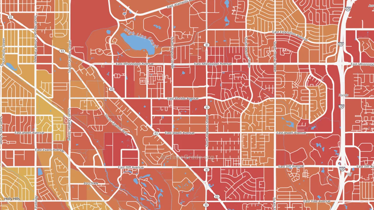 Dayton Triangle, Aurora, CO Map of Vehicle Theft Rates
