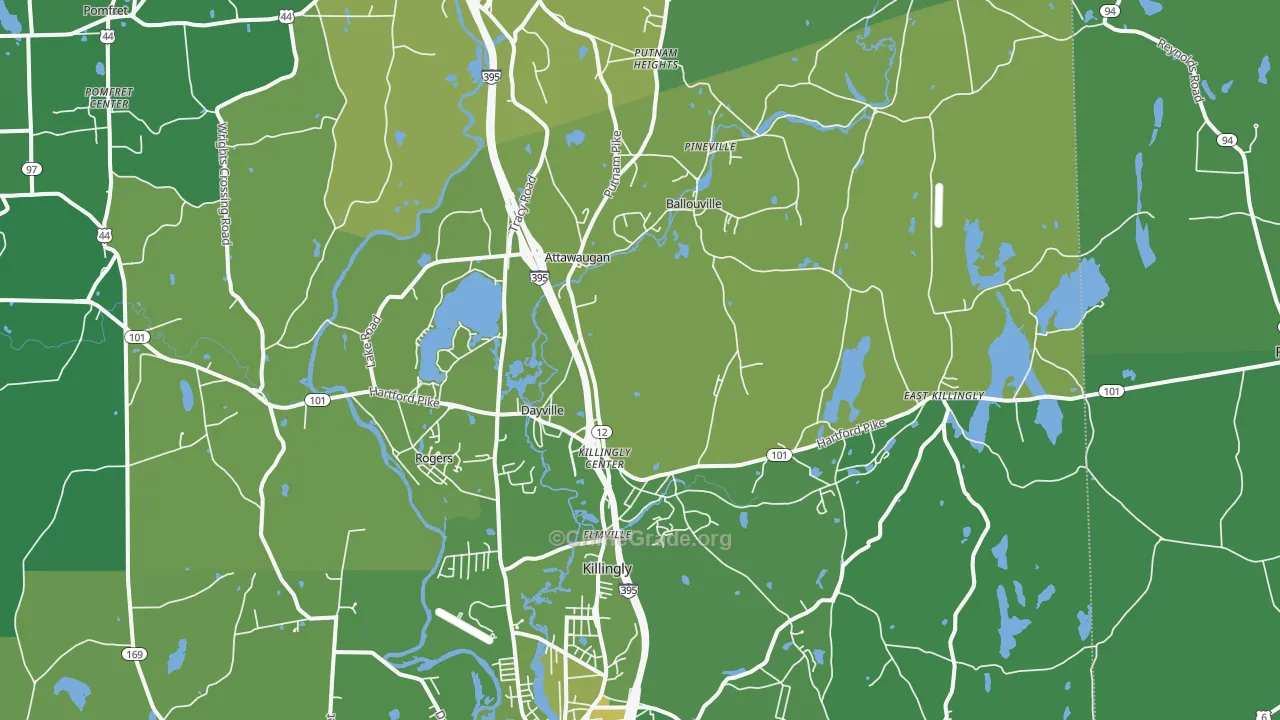 Dayville, CT Map of Vehicle Theft Rates