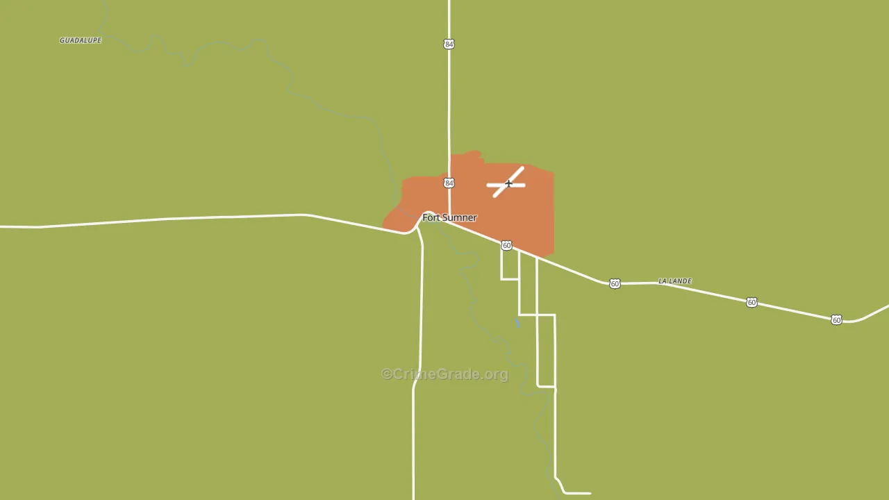 De Baca County, NM Map of Vehicle Theft Rates