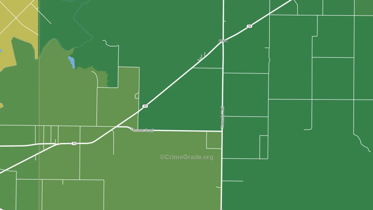 Dean, TX Map of Vehicle Theft Rates