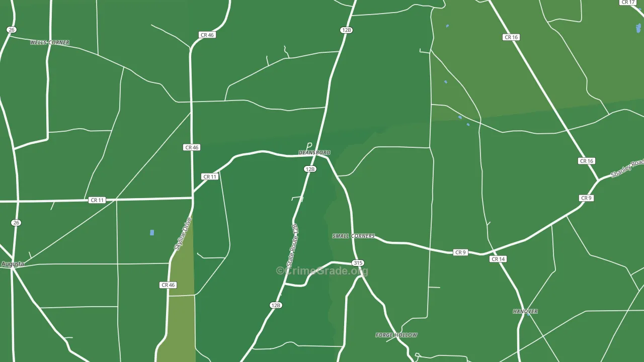 Deansboro, NY Map of Vehicle Theft Rates