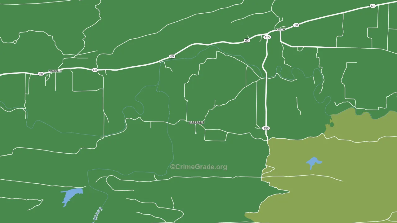 DeBaerrie, AR Map of Vehicle Theft Rates