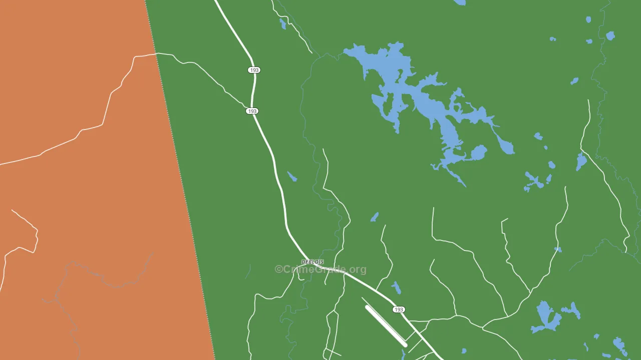 DeBlois, ME Map of Vehicle Theft Rates
