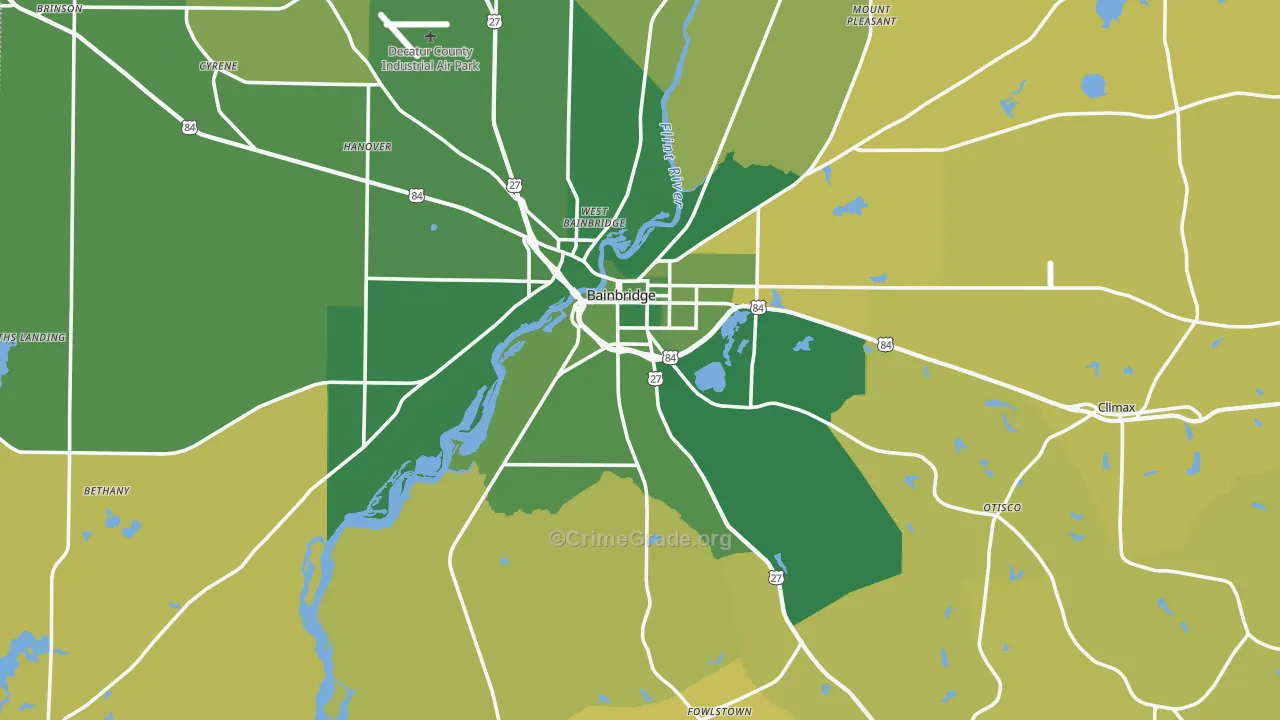 Decatur County, GA Map of Vehicle Theft Rates
