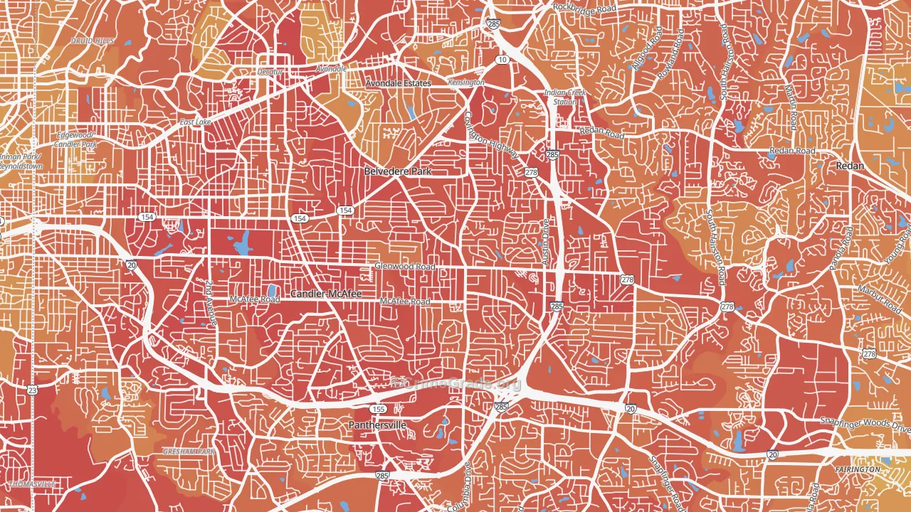 Decatur, GA Map of Vehicle Theft Rates