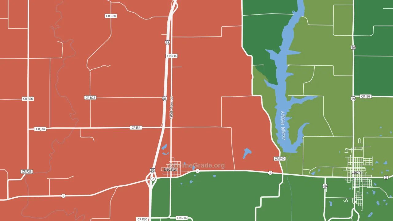 Decatur, IA Map of Vehicle Theft Rates
