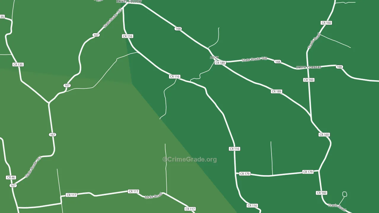 Deck, NY Map of Vehicle Theft Rates
