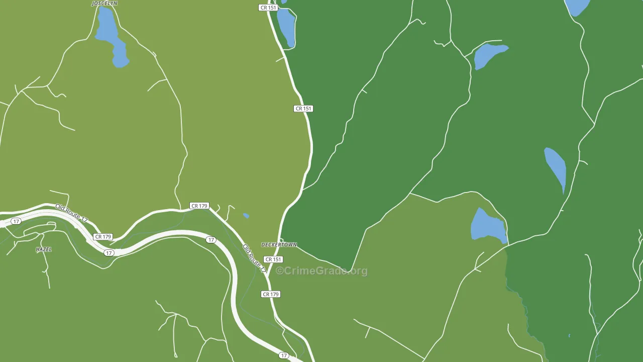 Deckertown, NY Map of Vehicle Theft Rates