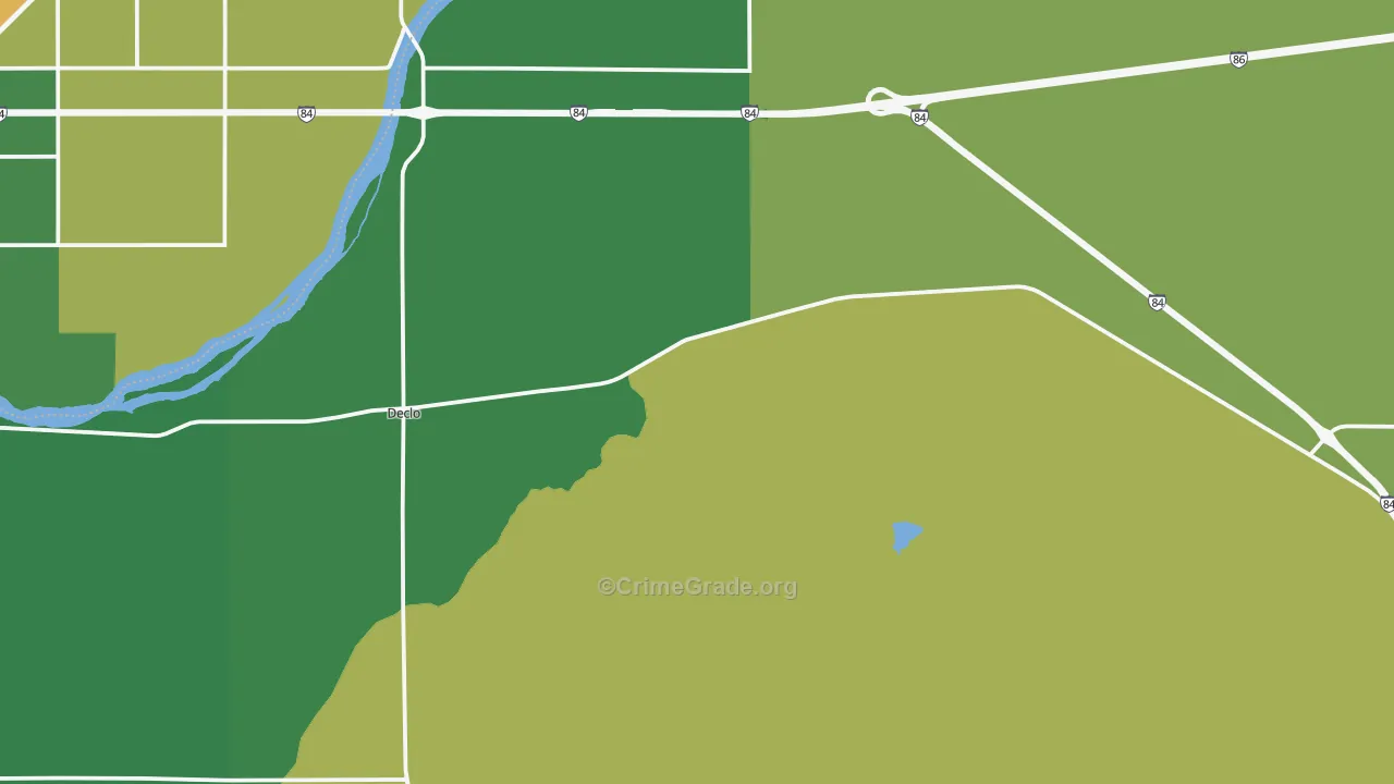 Declo, ID Map of Vehicle Theft Rates