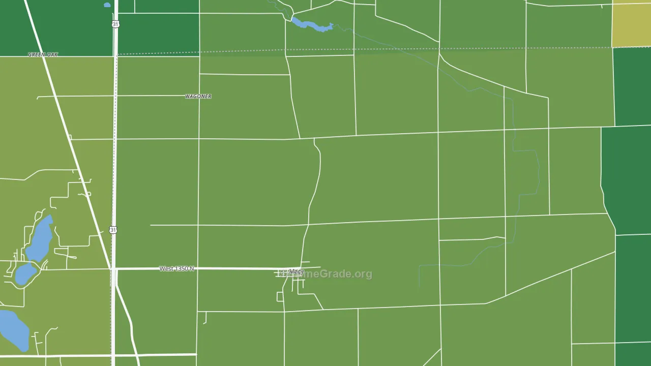Deedsville, IN Map of Vehicle Theft Rates