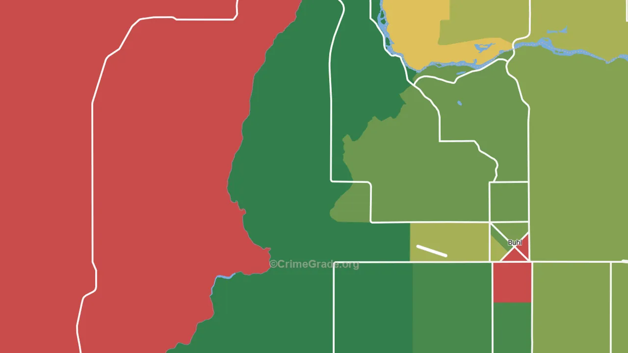 Deep Creek, ID Map of Vehicle Theft Rates