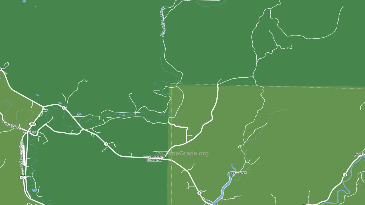 Deep River, WA Map of Vehicle Theft Rates