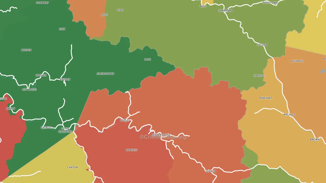Deep Valley, WV Map of Vehicle Theft Rates
