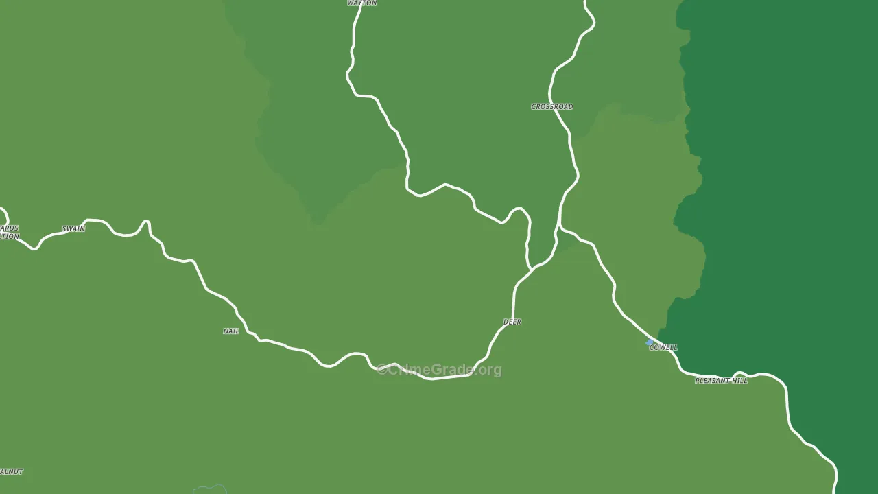 Deer, AR Map of Vehicle Theft Rates