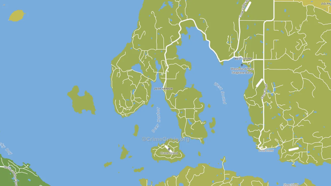 Deer Harbor, WA Map of Vehicle Theft Rates