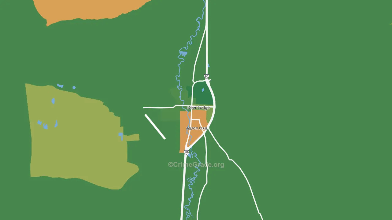 Deer Lodge, MT Map of Vehicle Theft Rates