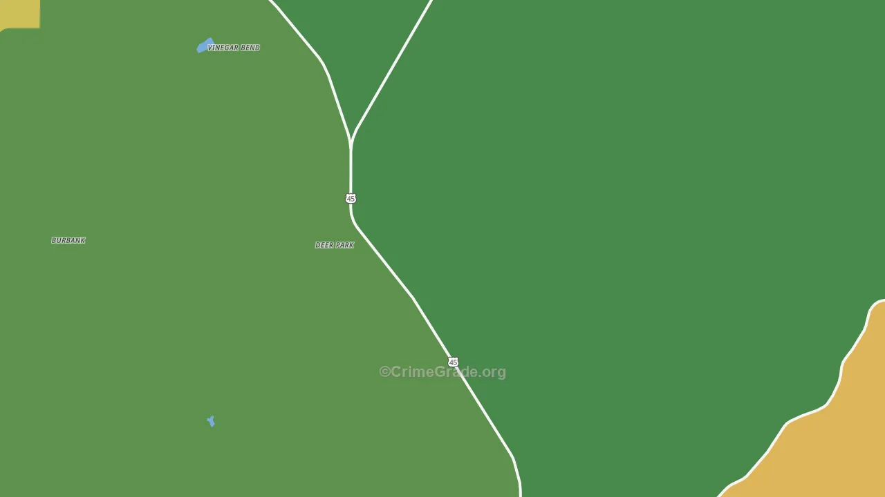 Deer Park, AL Map of Vehicle Theft Rates