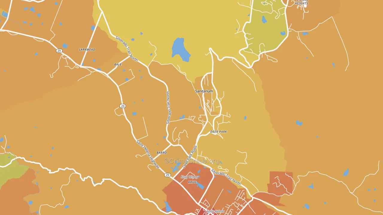 Deer Park, CA Map of Vehicle Theft Rates