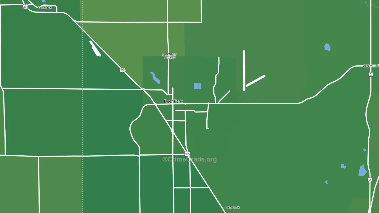Deer Park, WA Map of Vehicle Theft Rates