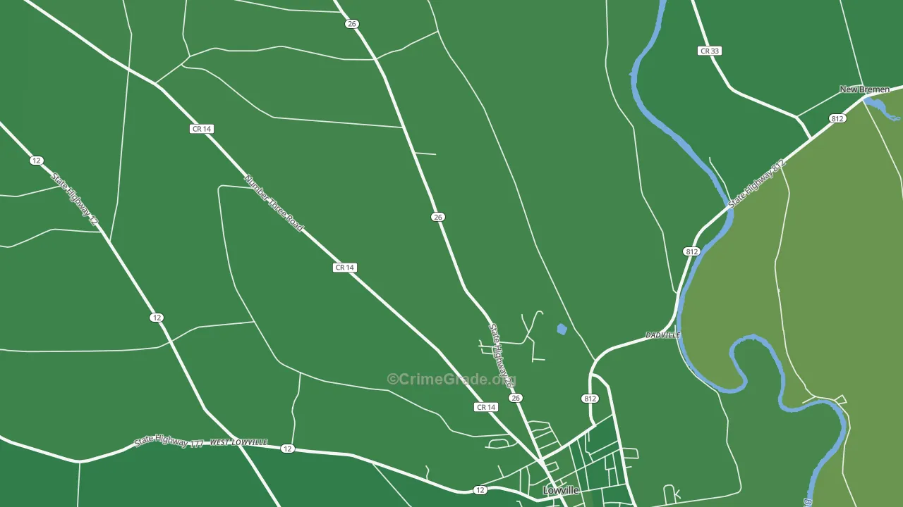 Deer River, NY Map of Vehicle Theft Rates