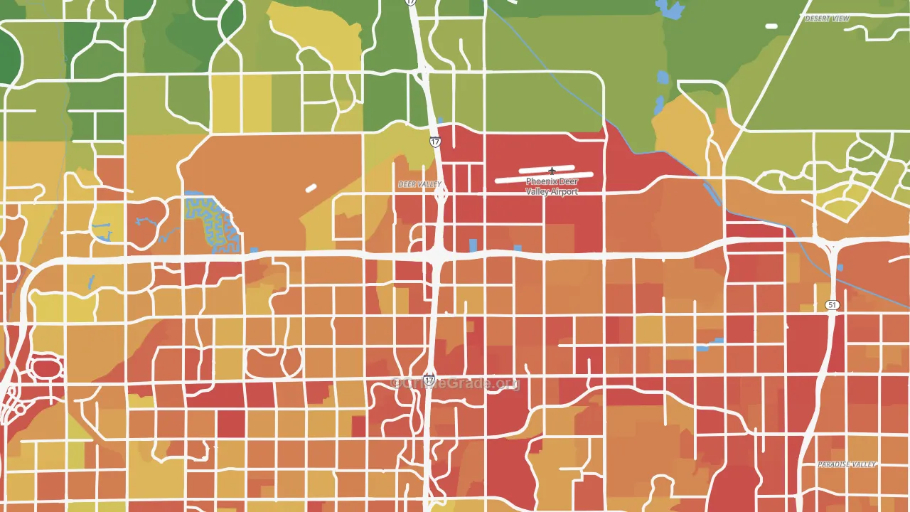 Deer Valley, Phoenix, AZ Map of Vehicle Theft Rates
