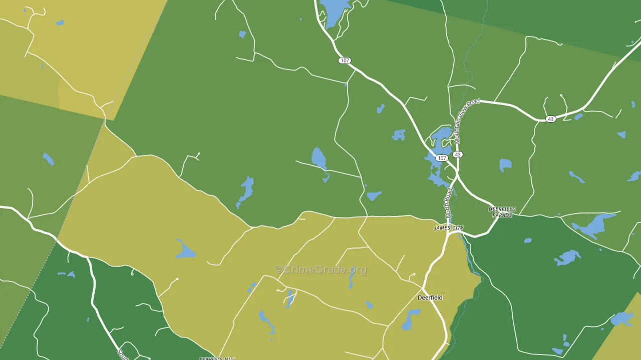 Deerfield Parade, NH Map of Vehicle Theft Rates