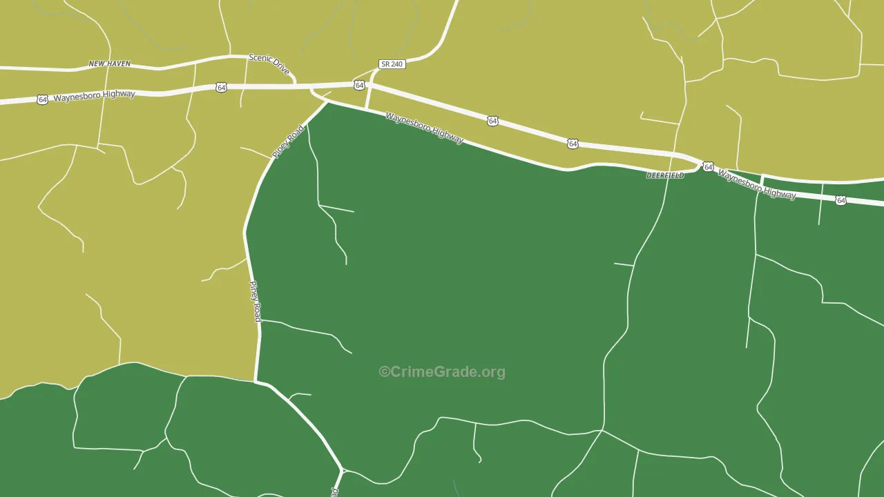 Deerfield, TN Map of Vehicle Theft Rates