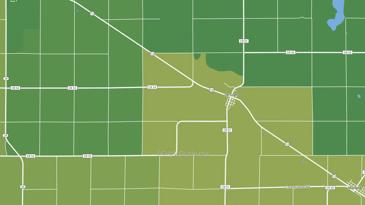 DeGraff, MN Map of Vehicle Theft Rates